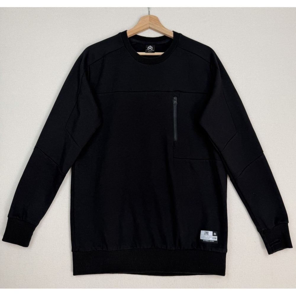 BMFITGEAR  Zoo Culture Raw Mens Small Crew Neck Black Pullover Sweatshirt Pocket